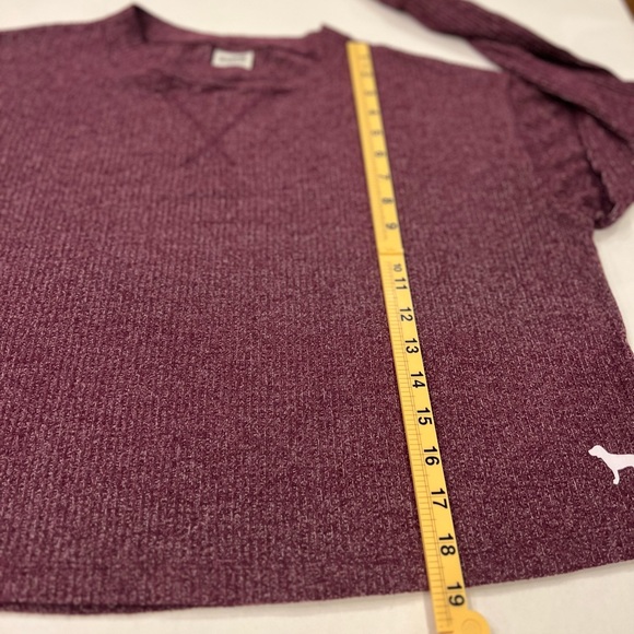 Victoria’s Secret Pink women’s top size XS Heathered Burgundy oversized - Picture 7 of 11